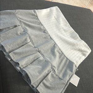 Gray Pleated Skater Skirt